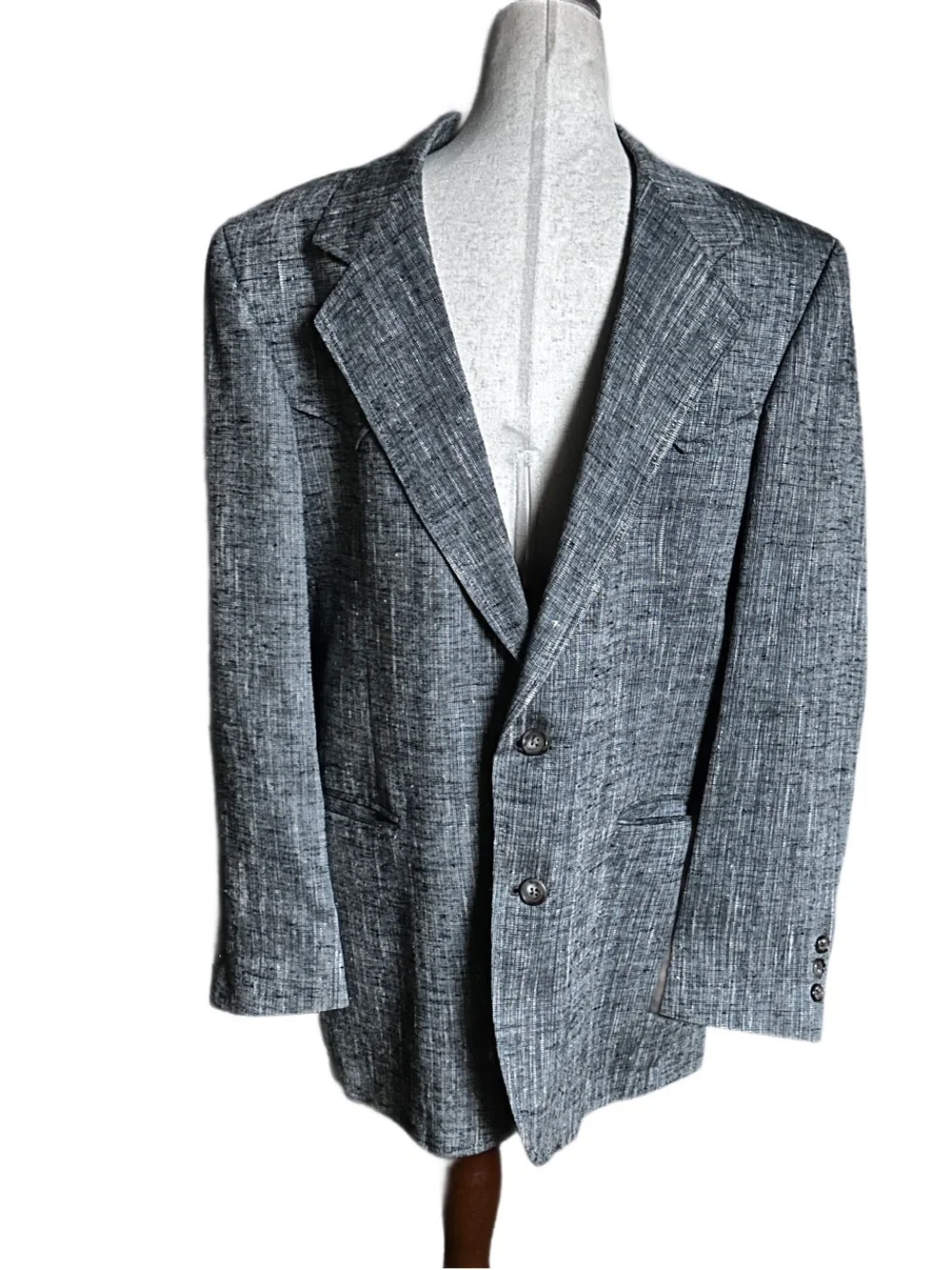 Luskey’s ~ Vtg ~ Men’s Large ~ USA ~ Blue, Beige, White ~ Textured Blazer Jacket